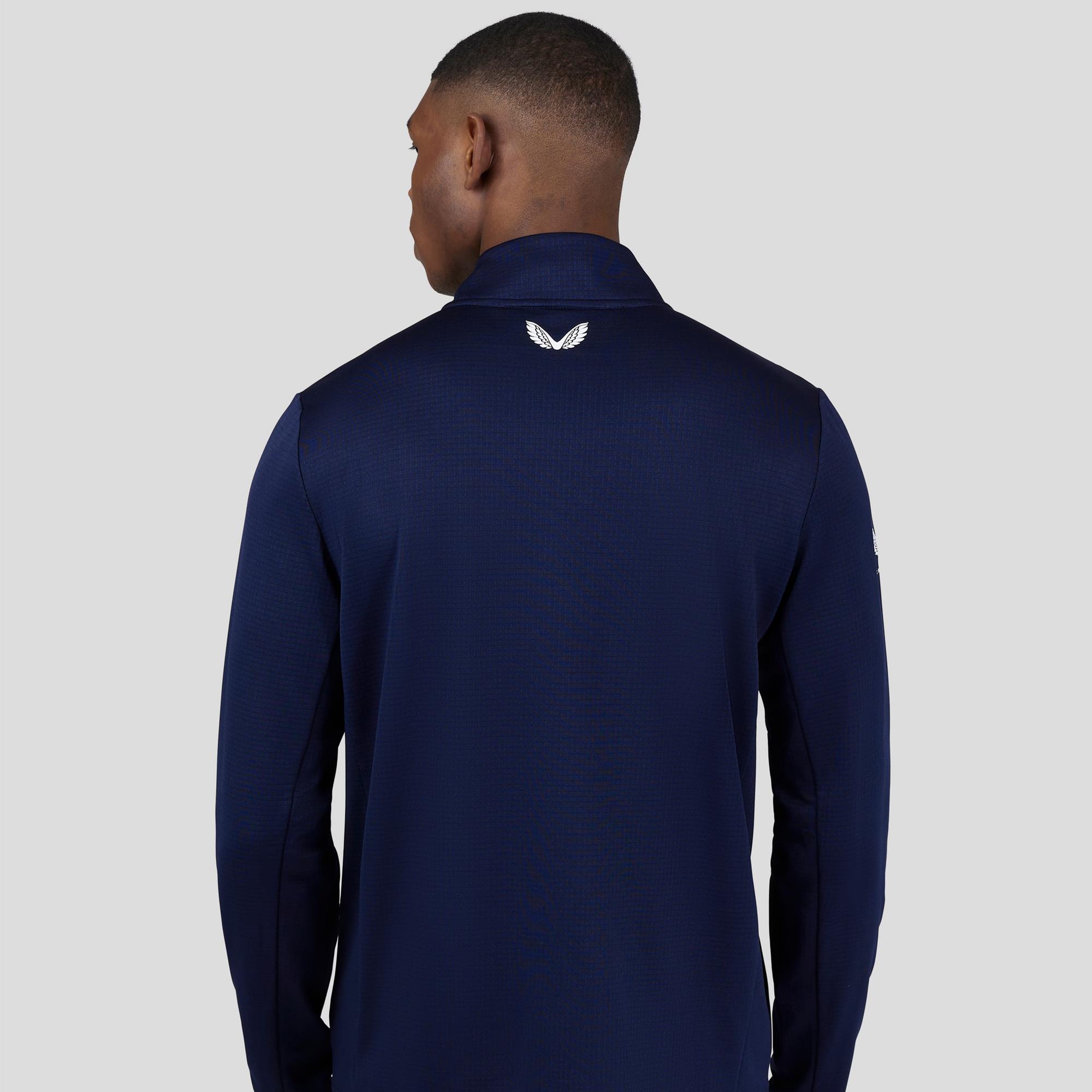 Castore Soft Shell Tech 1/2 Zip Mens Golf Mid Layer Midnight Navy